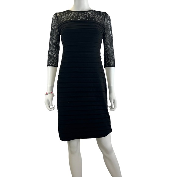 Adrianna Papell Lace‎ Band Pleated Dress - Size 4 - Picture 1 of 7